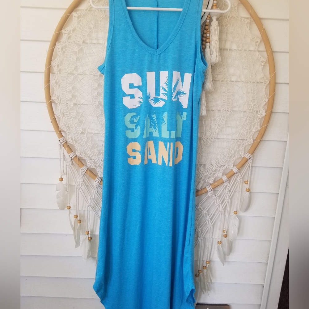 Turquoise 'Sun Salt Sand' Tank Dress